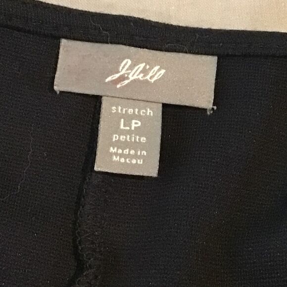 J. Jill Black Stretch Knit Scoop Neck Long Sleeve Dress Size Large Petite - Picture 7 of 9